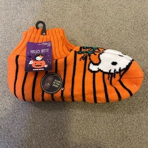 Sanrio Hello kitty Halloween Pumpkin Faux Fur Slipper Socks